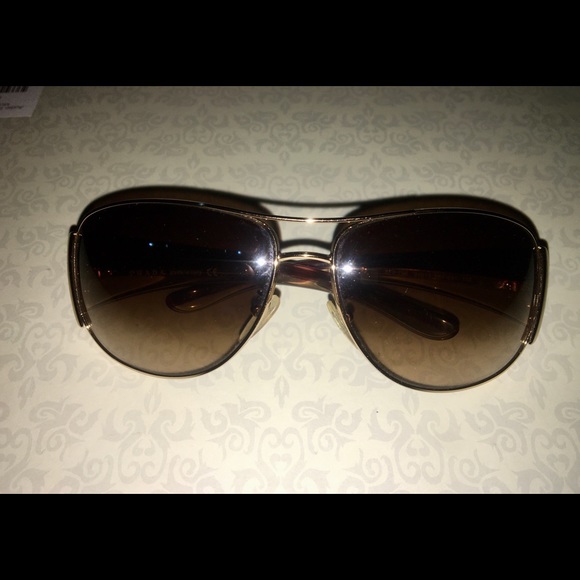 Authentic Prada Aviator Sunglasses SPR75G BROWN - Picture 2 of 6